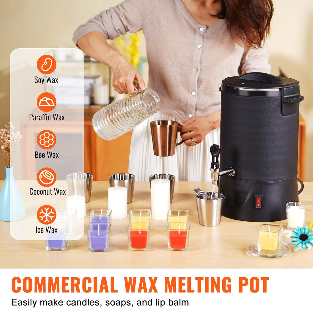 SucceBuy 6.5L Wax Melter for Candle Making, Easy Pour Spout, 9-Level Temperature Control