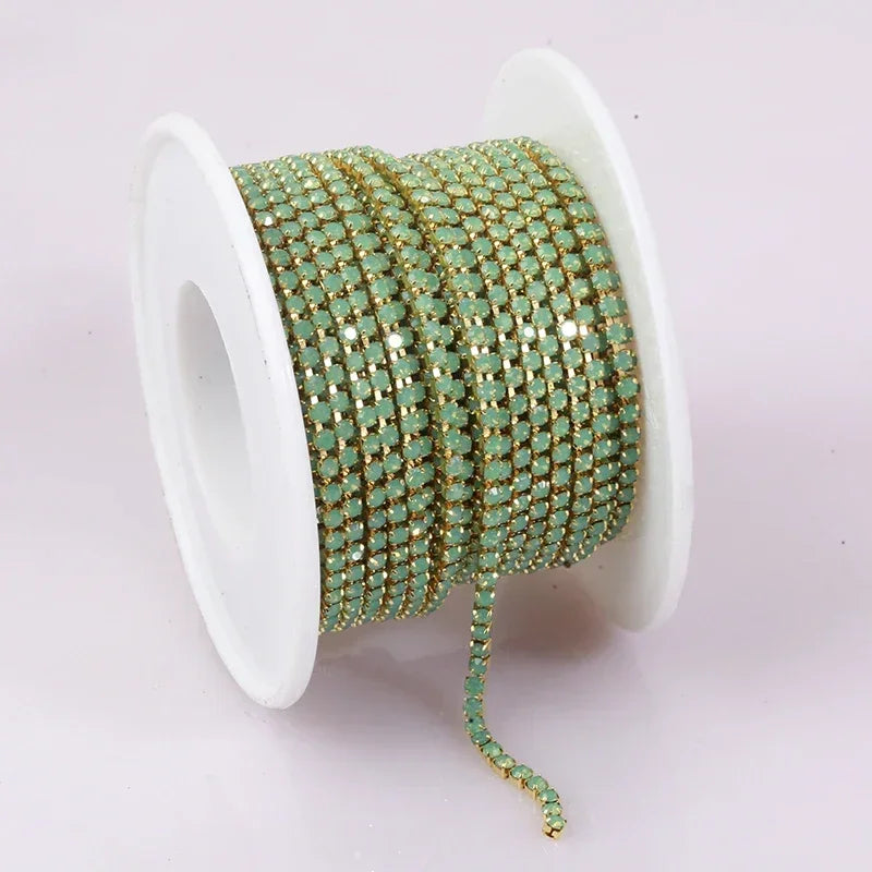 2mm SS6 Colorful Sew On Opal Rhinestone Cup Chain for DIY Craft