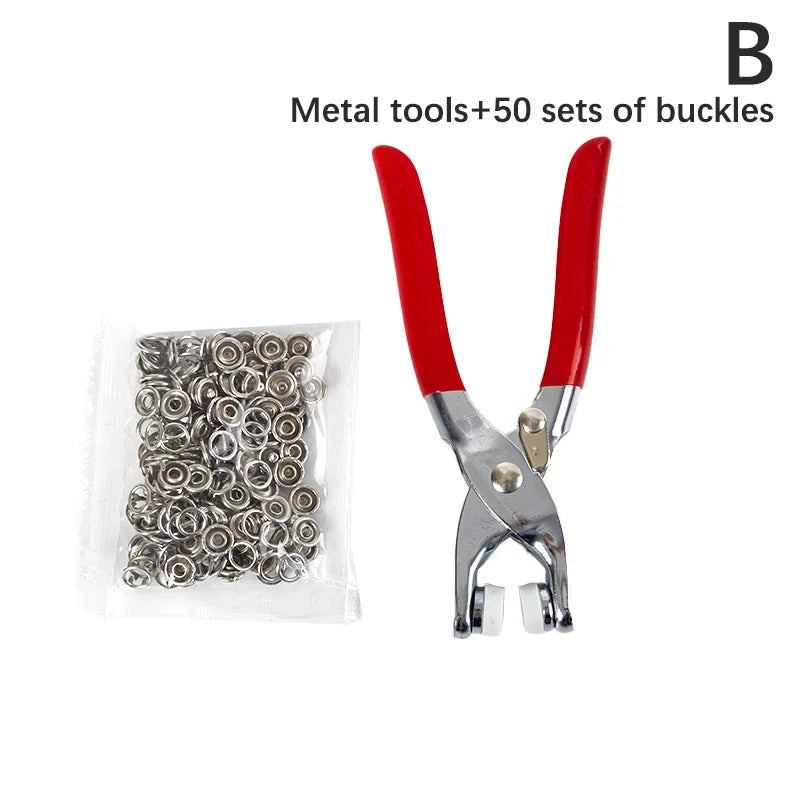 Snaps Buttons Pliers Set Kit Tool Sewing Buttons Press Studs Snap