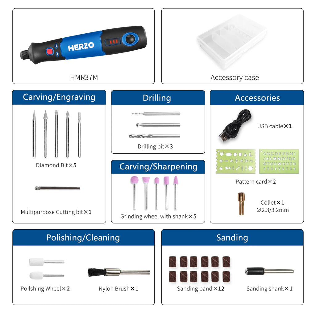 Cordless Mini Rotary Tool Engraving Machine USB Engraver Pen for Grinding Polishing