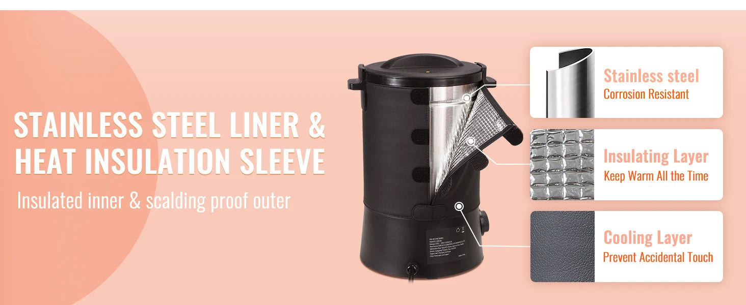 SucceBuy 6.5L Wax Melter for Candle Making, Easy Pour Spout, 9-Level Temperature Control