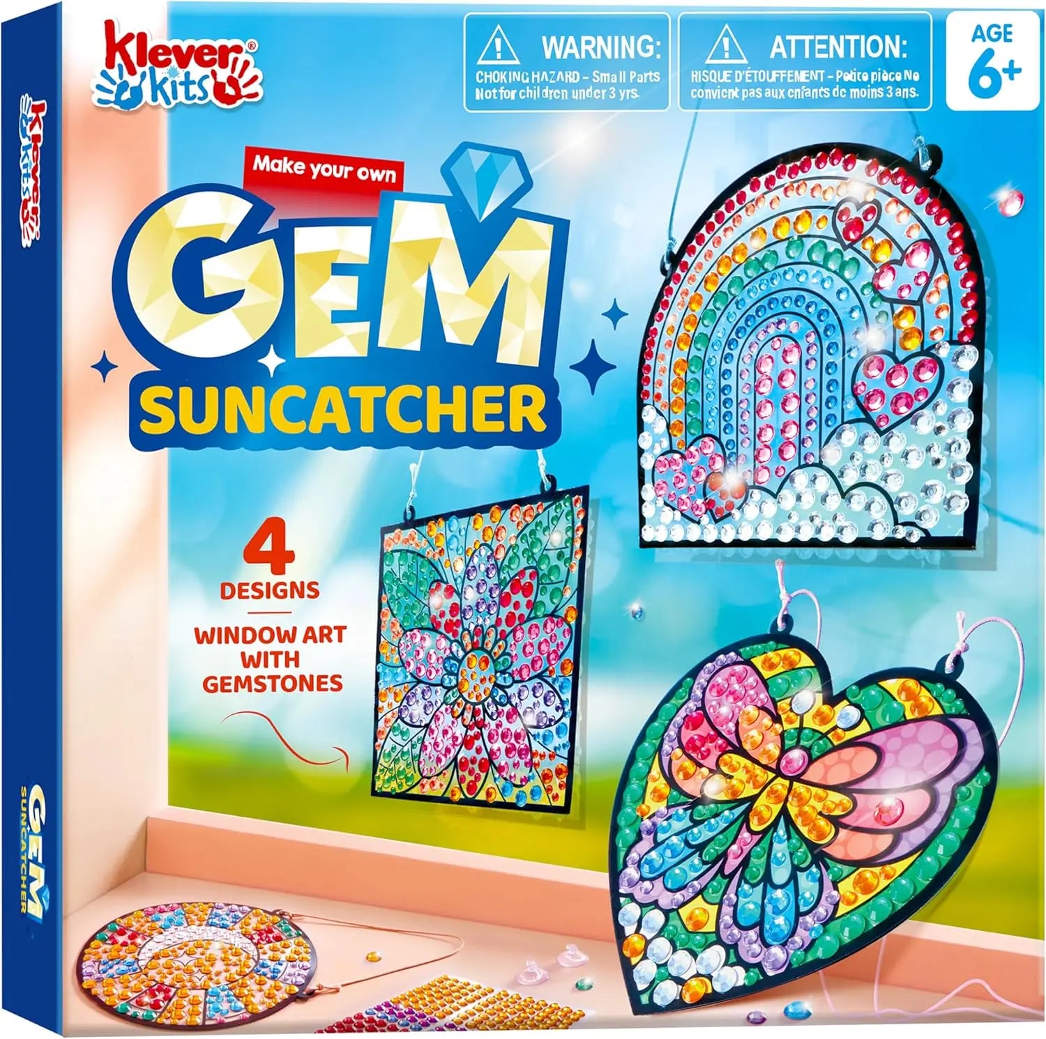 4PCS Window Art 2-in-1 Gems and Gels Arts & Crafts Toys for Kids