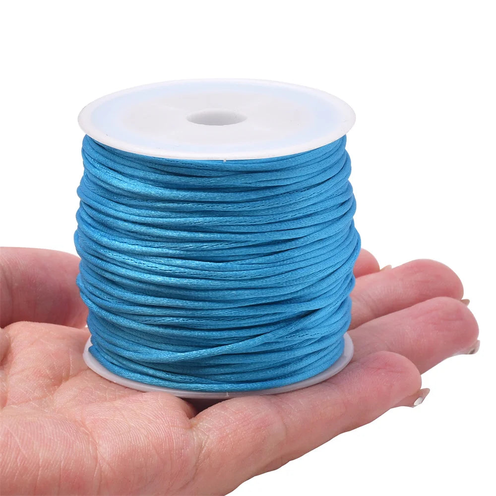 1.5mm Crafts Satin Rattail Cord String for, Macramé, Trim, Jewelry Making 24 Yards
