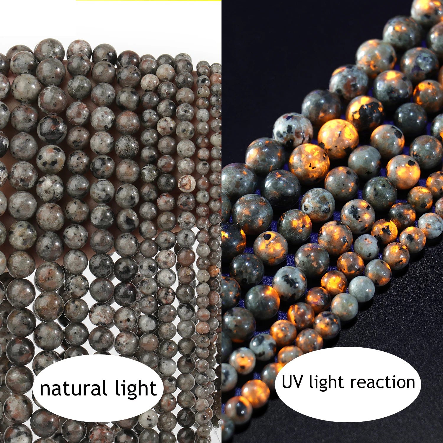 Round Flame Stone Beads Sodalite Loose Spacer Beads for Jewelry Making DIY Bracelets Necklace