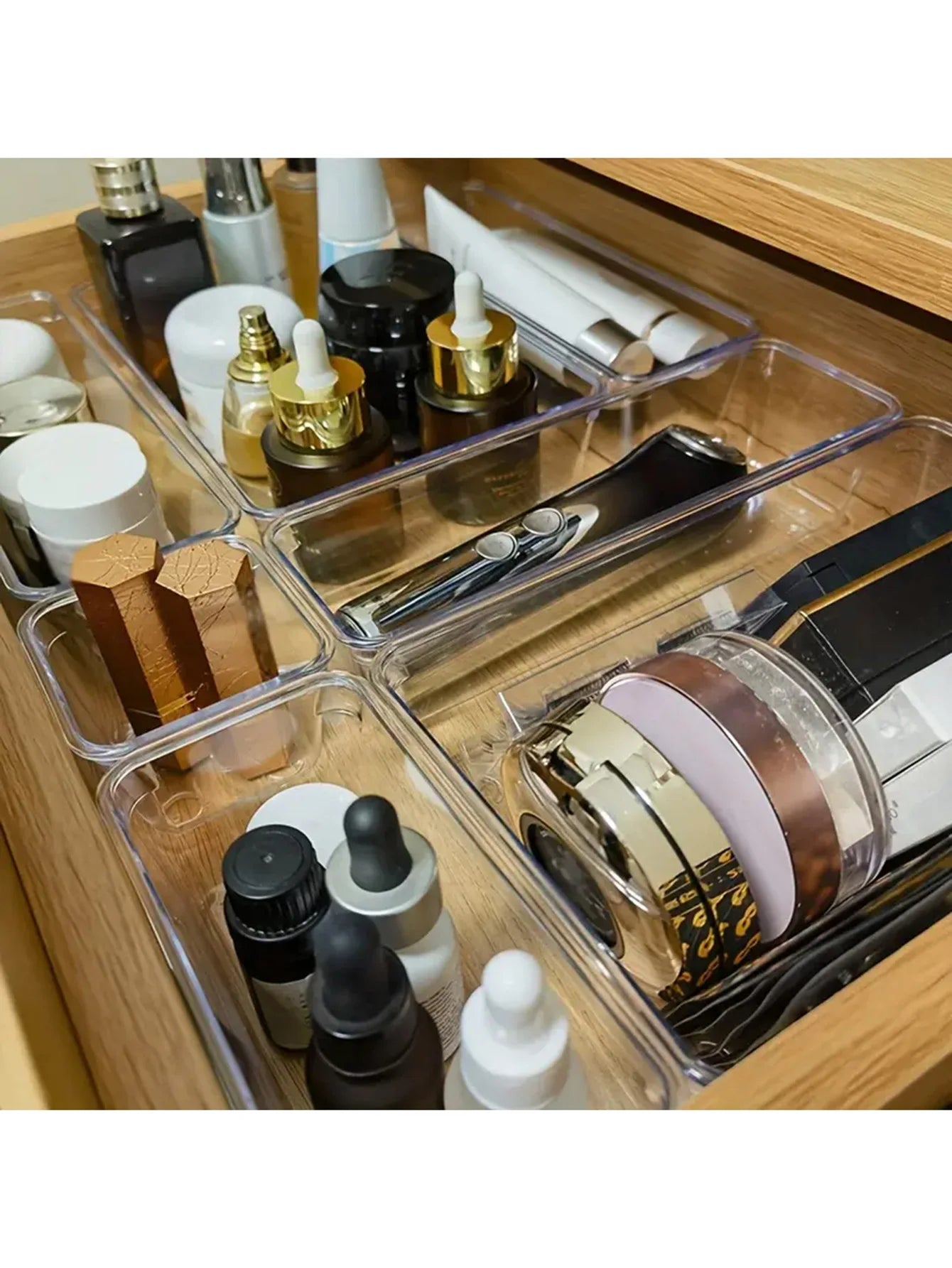 44pcs multi-functional plastic drawer storage set, drawer divider storage box