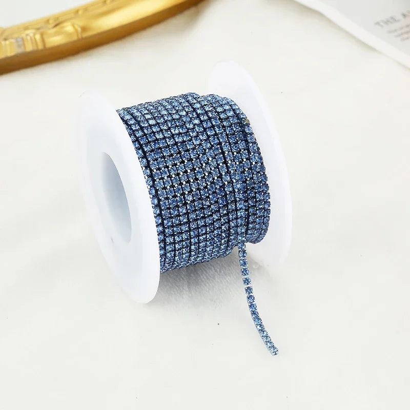 2mm SS6 Colorful Sew On Opal Rhinestone Cup Chain for DIY Craft