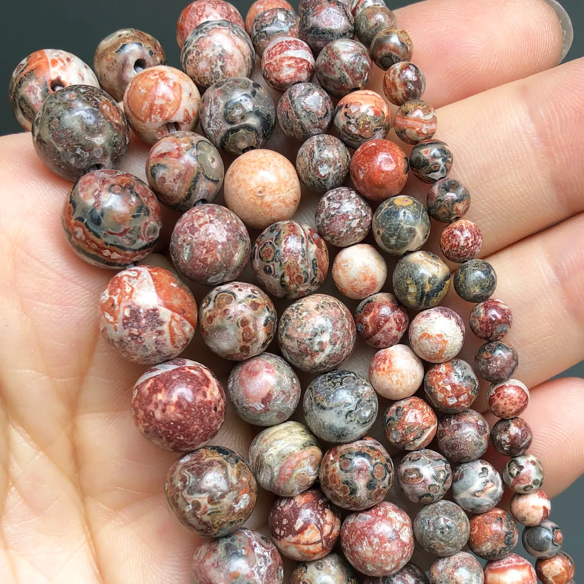 Round Flame Stone Beads Sodalite Loose Spacer Beads for Jewelry Making DIY Bracelets Necklace