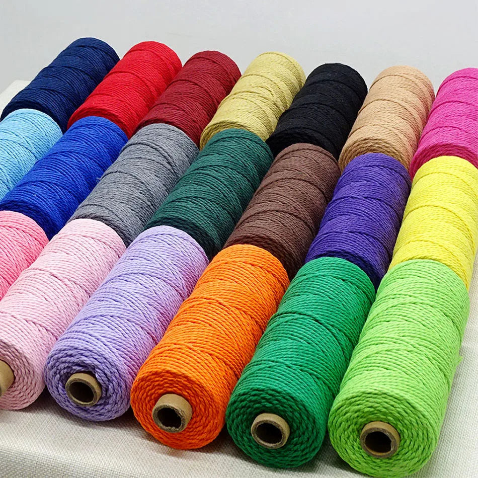 2mm 100M Macrame Cord Rope Cotton Crafts DIY Sewing Handmade Wall Hangings
