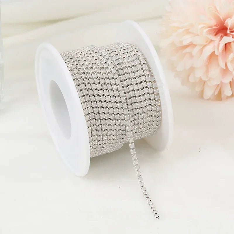 2mm SS6 Colorful Sew On Opal Rhinestone Cup Chain for DIY Craft