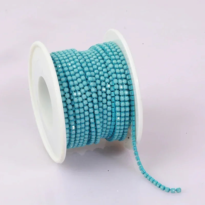 2mm SS6 Colorful Sew On Opal Rhinestone Cup Chain for DIY Craft
