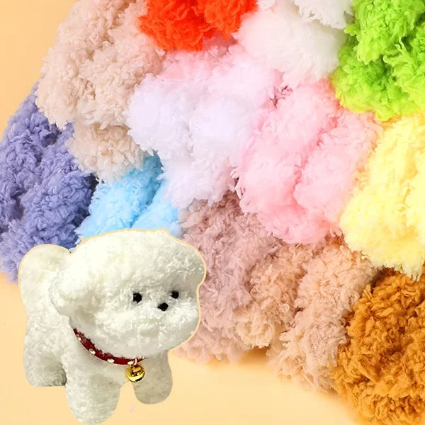 7-Piece DIY Coral Velvet Twisting Kit for Knitting Plush Puppies & Small Animals