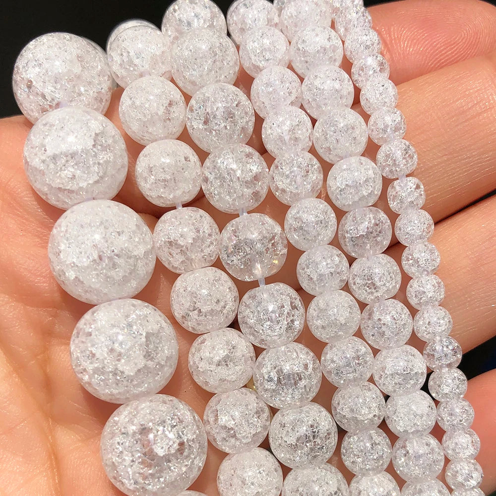 Round Flame Stone Beads Sodalite Loose Spacer Beads for Jewelry Making DIY Bracelets Necklace