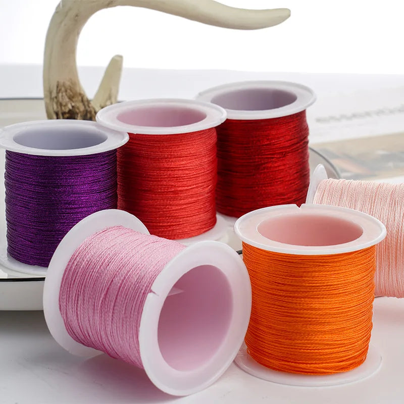 0.2mm/100m Nylon Rose Gold Silver Beading Thread for DIY Making Bracelet Necklace Macrame Craft Accessories