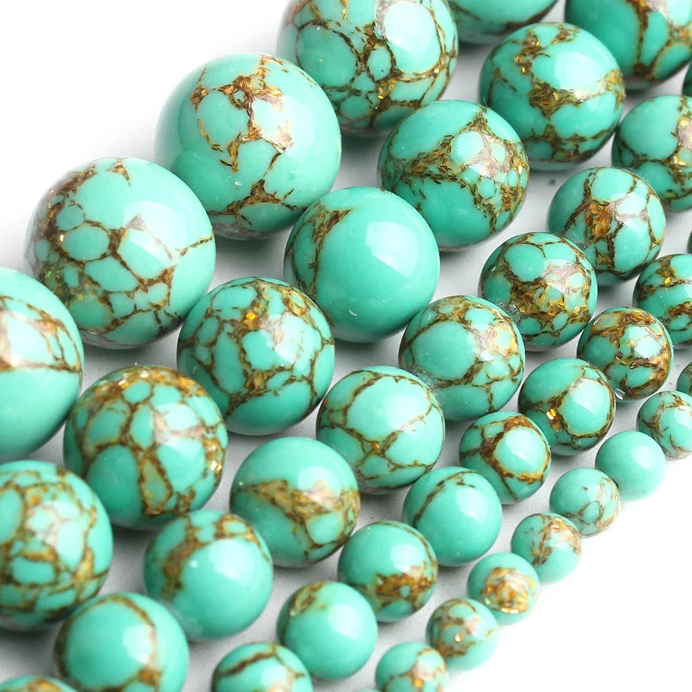 Round Flame Stone Beads Sodalite Loose Spacer Beads for Jewelry Making DIY Bracelets Necklace