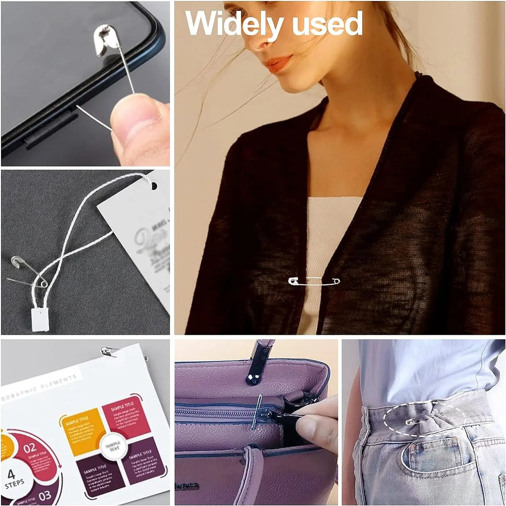 50/100Pcs Safety Pins Rust Resistant Silver Durable Safety Pins For DIY Crafts Sewing Accessories