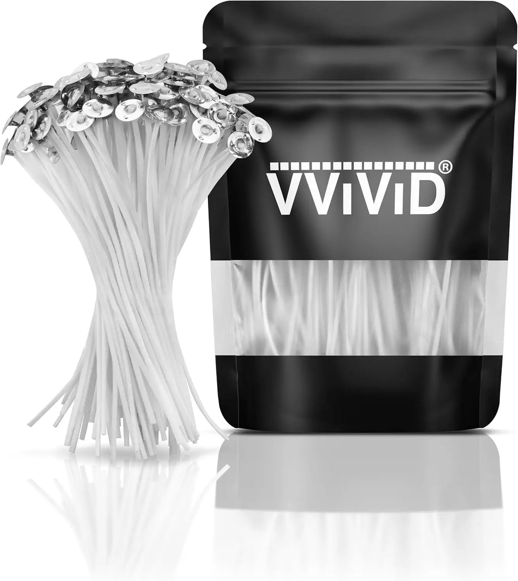 120 Pre-Waxed Candle Wicks, 6 Inch Length, in Convenient Bag for Easy Access for DIY Candle Making