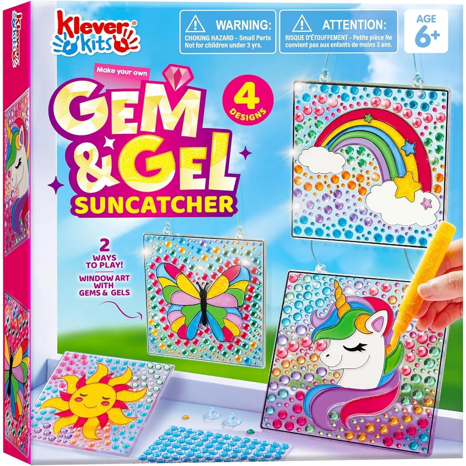4PCS Window Art 2-in-1 Gems and Gels Arts & Crafts Toys for Kids