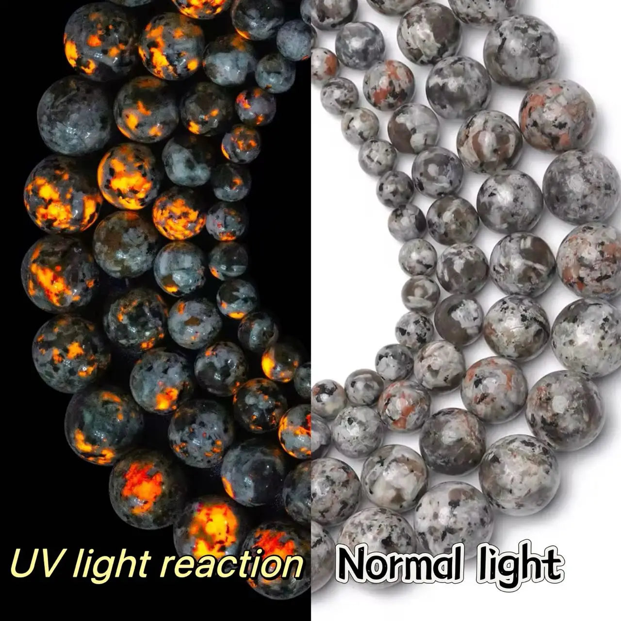 Round Flame Stone Beads Sodalite Loose Spacer Beads for Jewelry Making DIY Bracelets Necklace