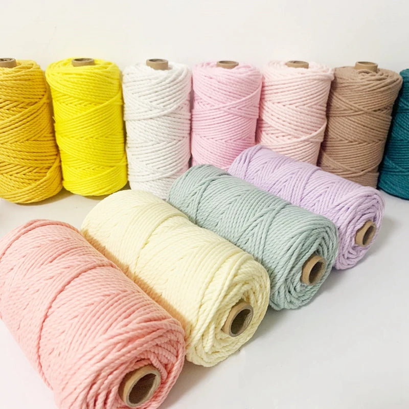 2mm 100M Macrame Cord Rope Cotton Crafts DIY Sewing Handmade Wall Hangings
