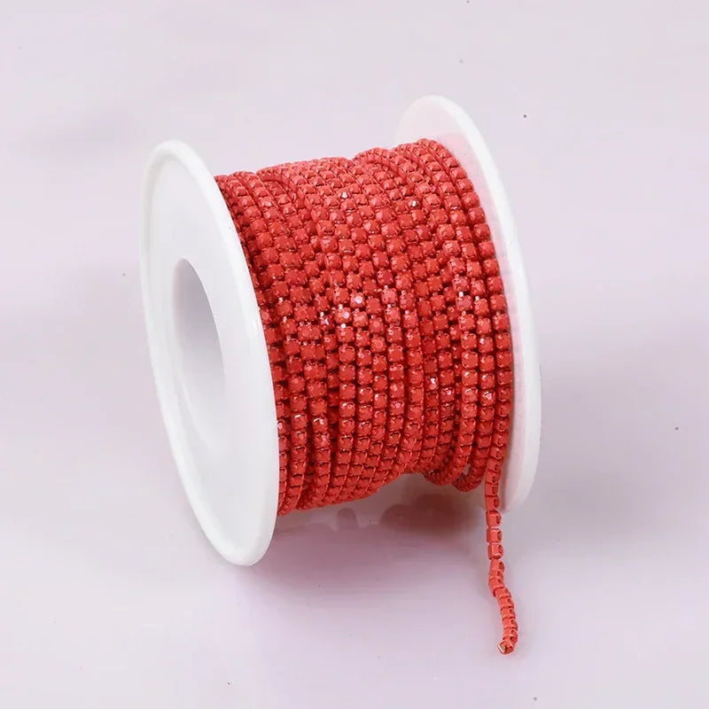 2mm SS6 Colorful Sew On Opal Rhinestone Cup Chain for DIY Craft