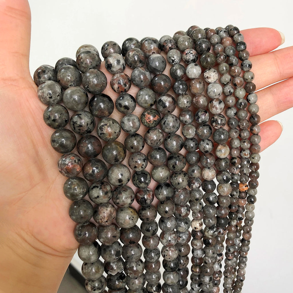 Round Flame Stone Beads Sodalite Loose Spacer Beads for Jewelry Making DIY Bracelets Necklace