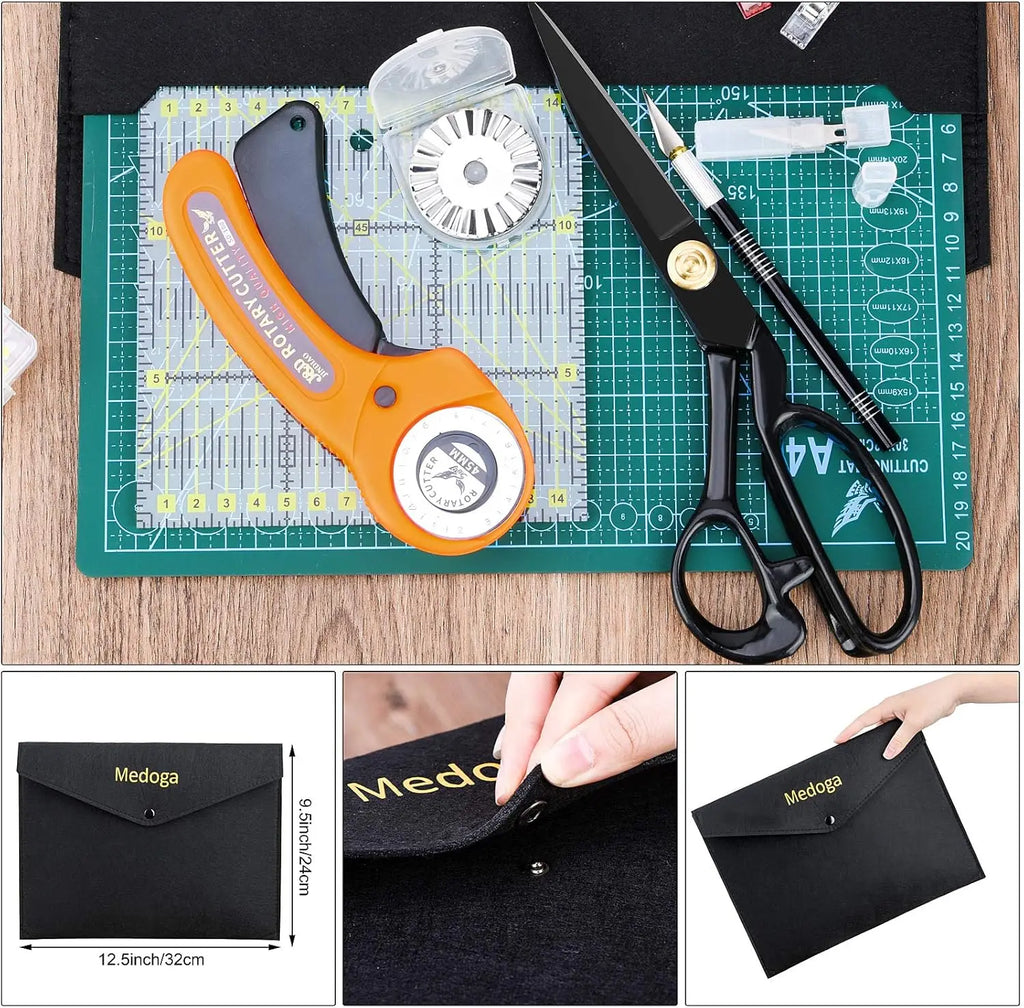 104Pcs Rotary Cutter Set with Cutting Mat, Patchwork Ruler for Sewing and Quilting