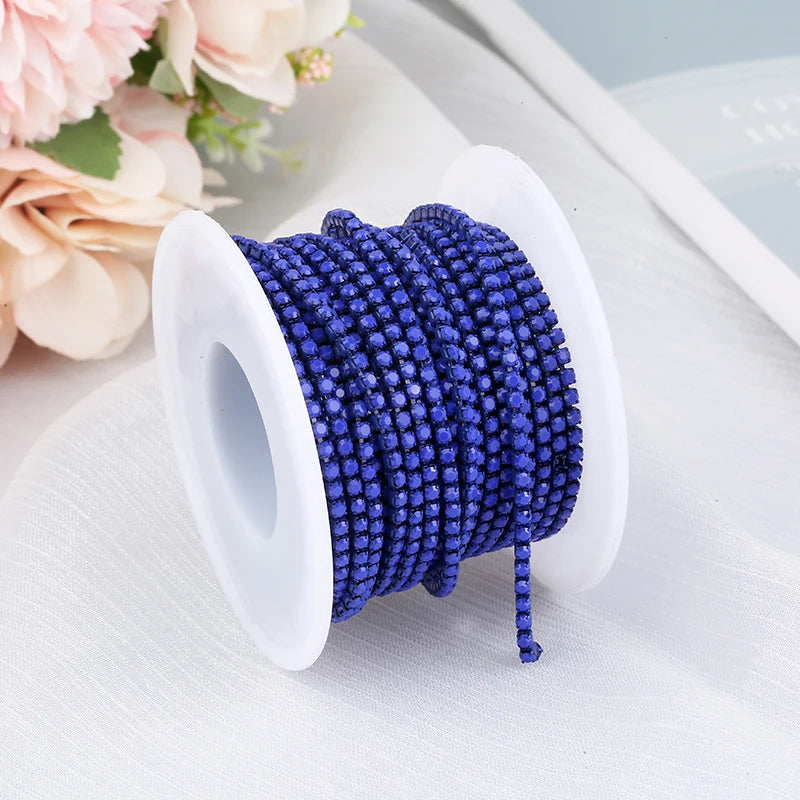 2mm SS6 Colorful Sew On Opal Rhinestone Cup Chain for DIY Craft