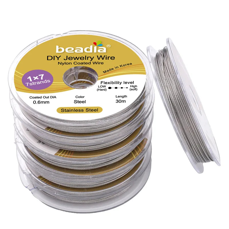 Stainless Steel Gold Color Jewelry Wire, Flexible Craft Wire for Handmade DIY Beading