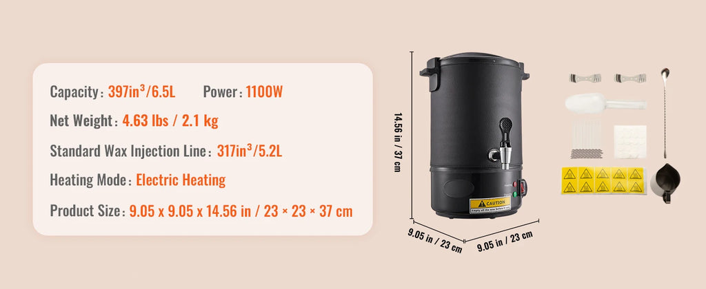 SucceBuy 6.5L Wax Melter for Candle Making, Easy Pour Spout, 9-Level Temperature Control
