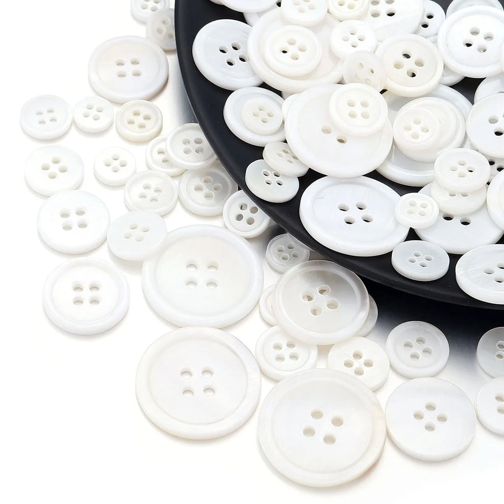5-20Pcs 9-25mm White Natural Shell Buttons Round Shell Sewing Accessories For Clothing Shirt DIY Crafts Materials