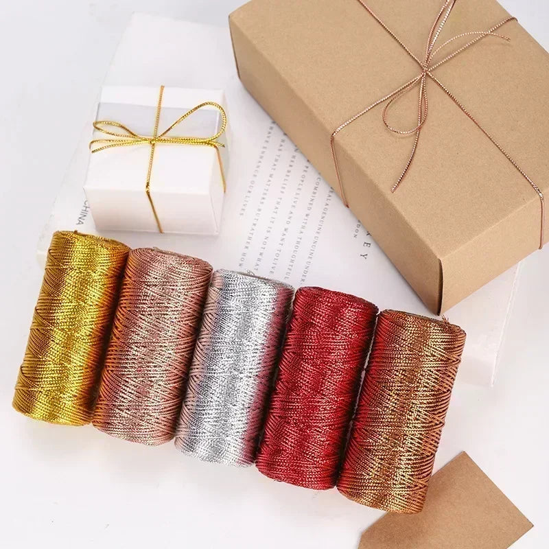 1.5mm 100M Gold Silver Macrame Cord Rope for Sewing Macrame Crafts or Gifts