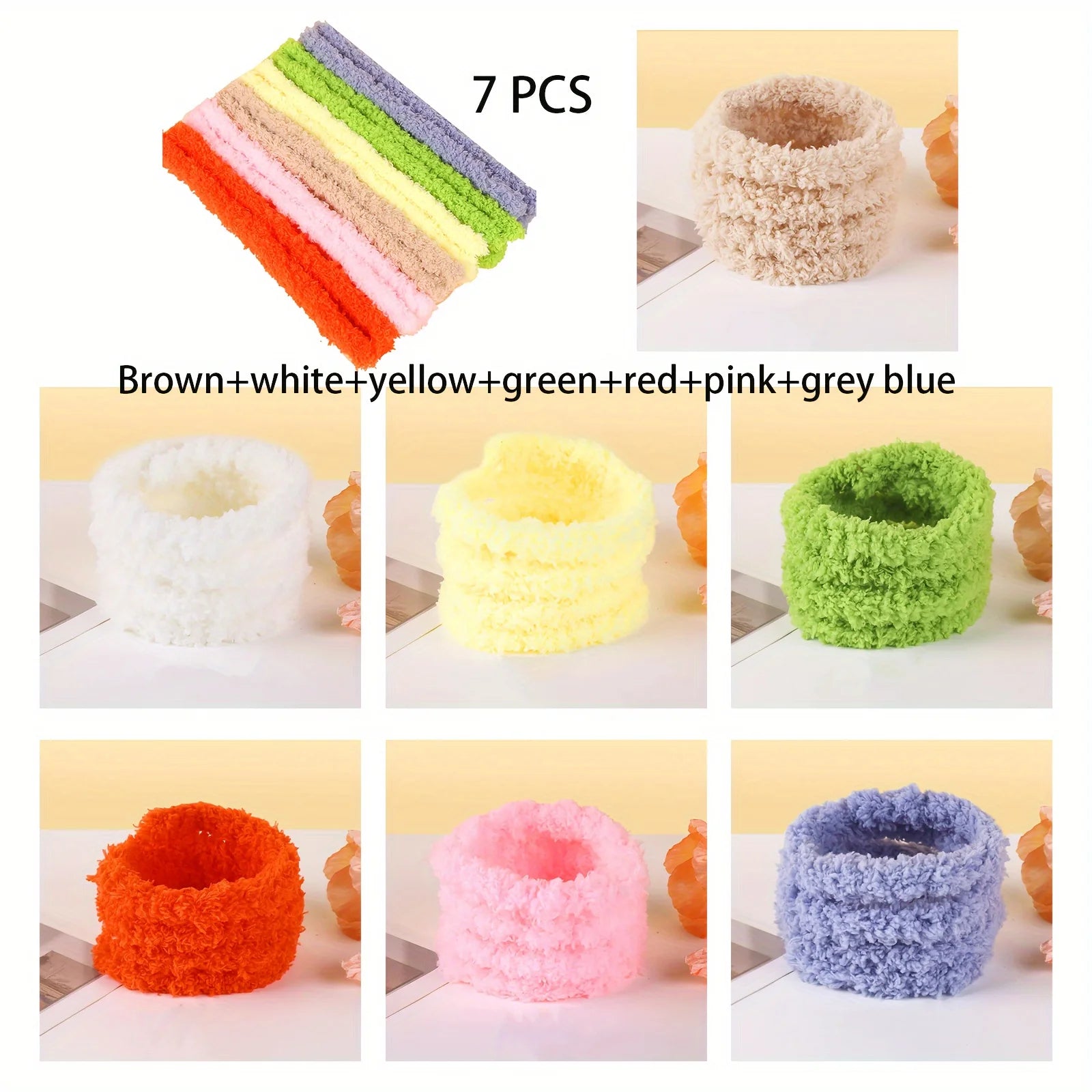 7-Piece DIY Coral Velvet Twisting Kit for Knitting Plush Puppies & Small Animals