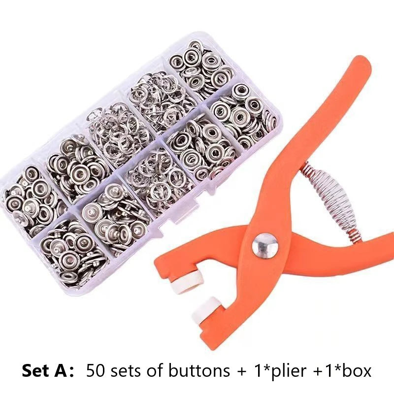 Snaps Buttons Pliers Set Kit Tool Sewing Buttons Press Studs Snap