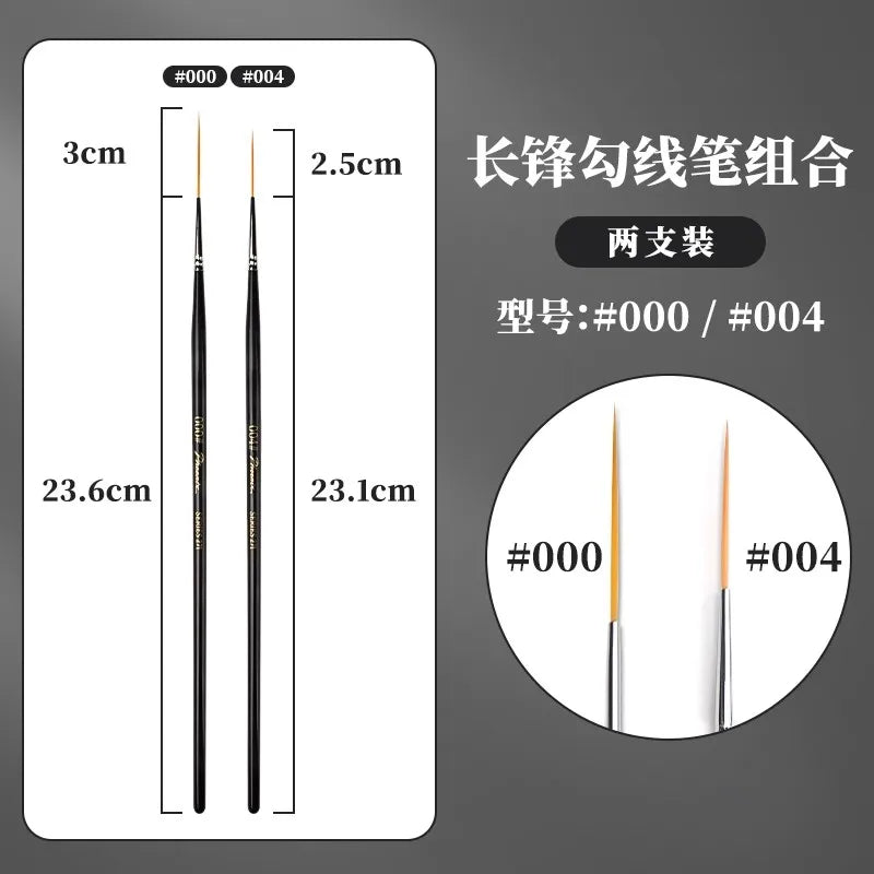1/2/3/5pcs Rigger Artist Paint Brush Extra Long Fine Point Liner Tip for Scale Models Oil Watercolor Pin Striping