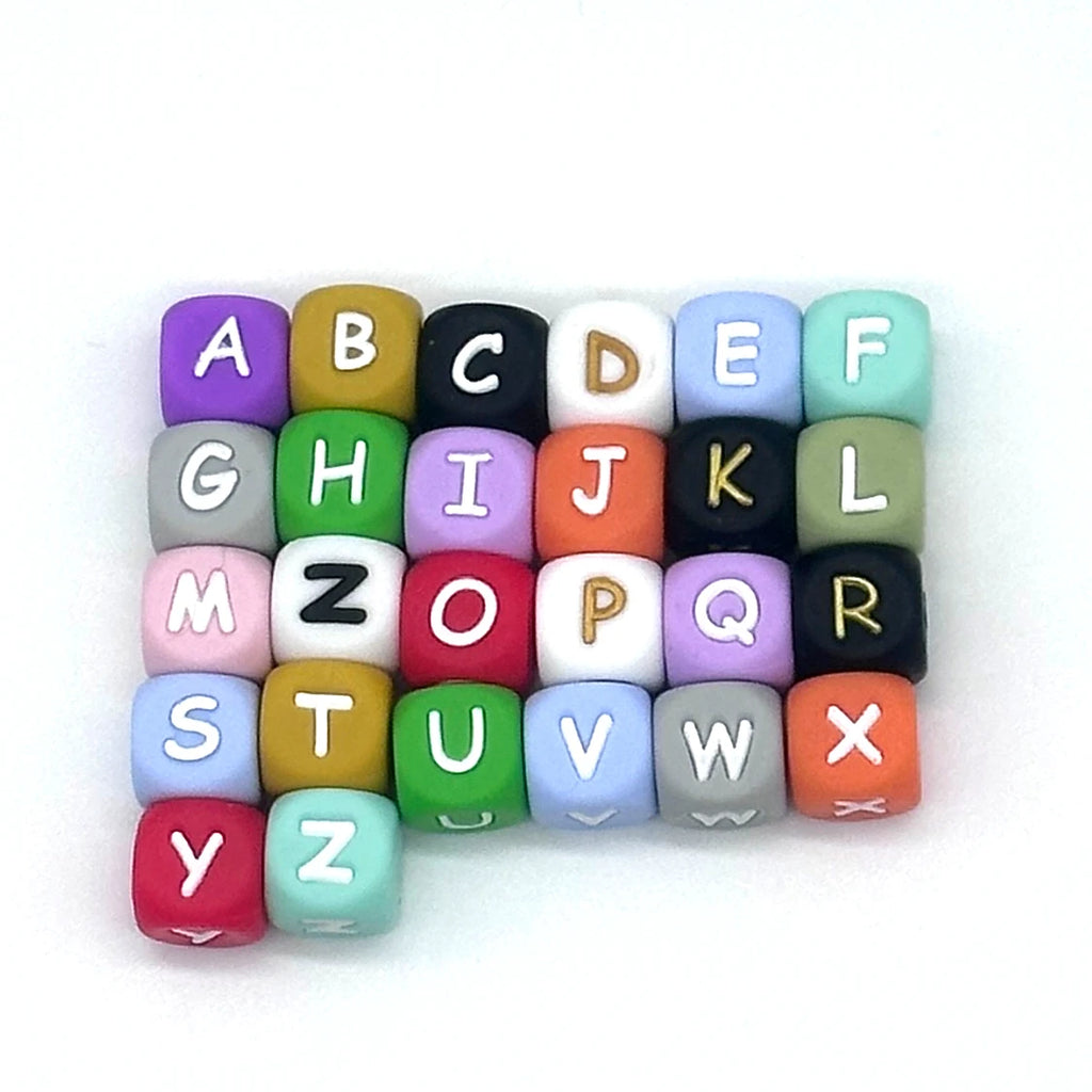 78pcs 12mm Silicone letter beads for DIY Key Chains Necklaces Bracelets Loose Beads