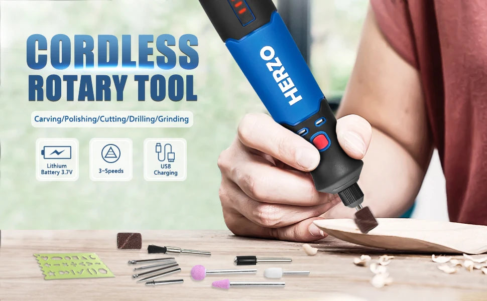 Cordless Mini Rotary Tool Engraving Machine USB Engraver Pen for Grinding Polishing