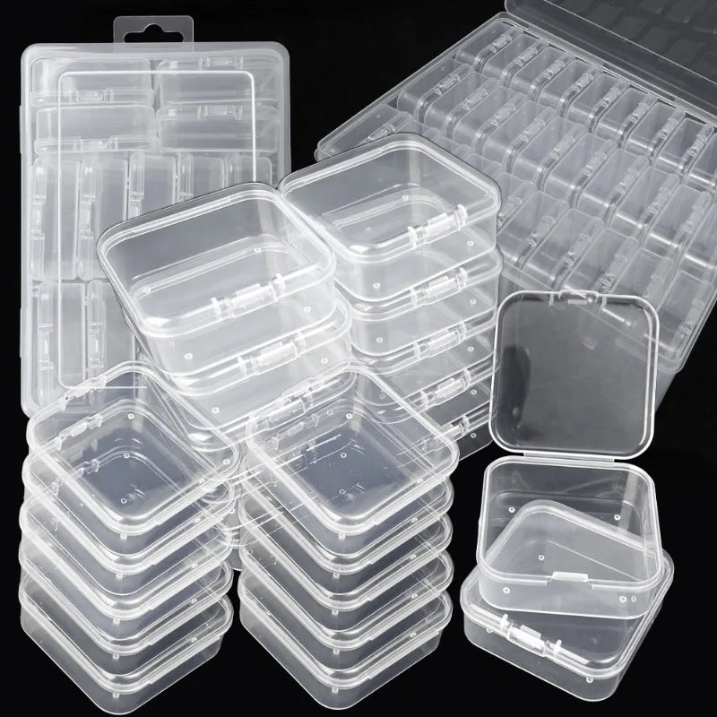 30/14x Clear Rhinestone Organizer Art Accessories Containers Art Craft Bead Jewelry