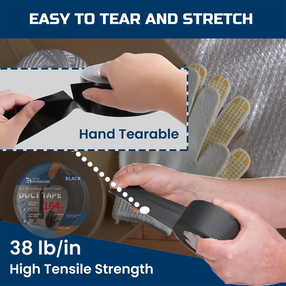 Black Super Adhesive Fabric Duct Tape, Or Seat Repair 5m, 50m, 10M, 20M