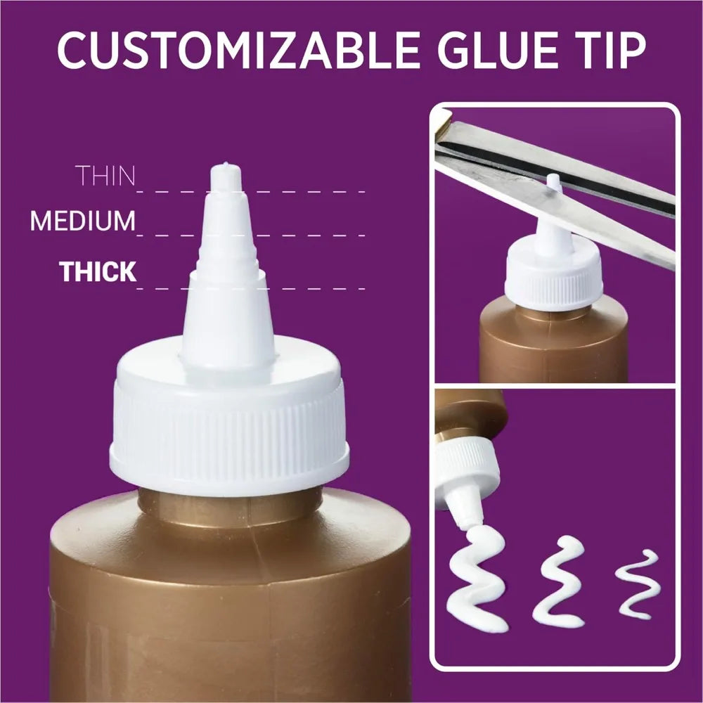 Clear All-Purpose Tacky Glue, 8 oz - Dries Flexible, Water-Soluble, Non-Toxic for Various Surfaces
