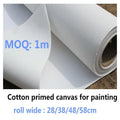 280g primed white 100% cotton blank canvas roll 28/38/48/58cm wide