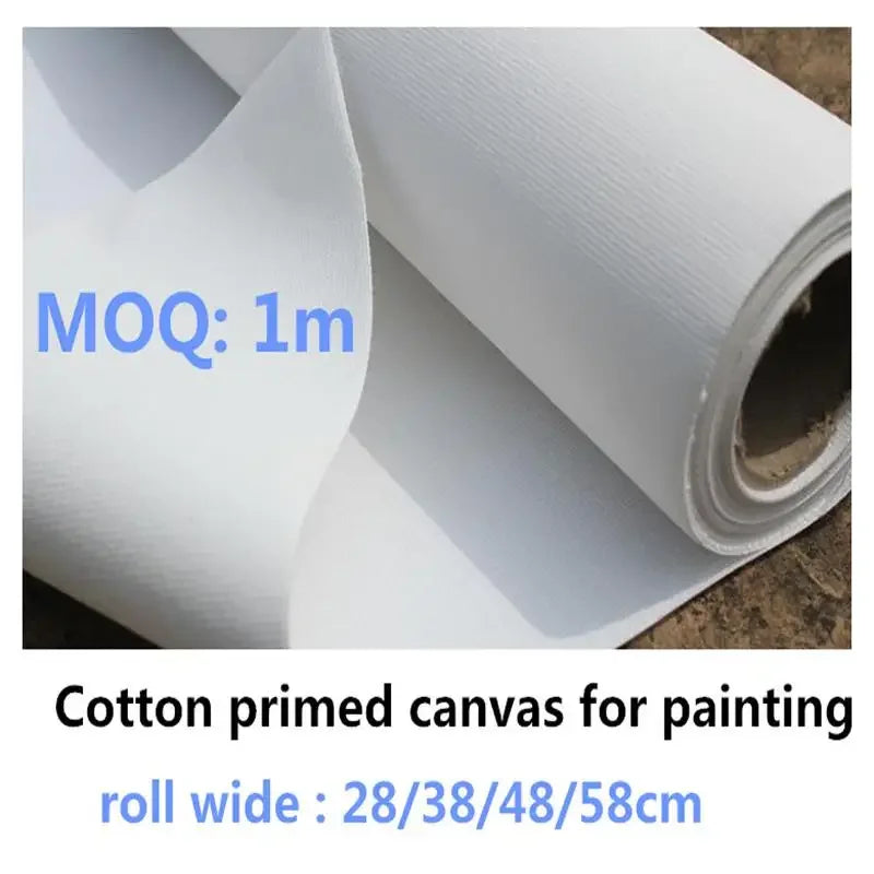 280g primed white 100% cotton blank canvas roll 28/38/48/58cm wide