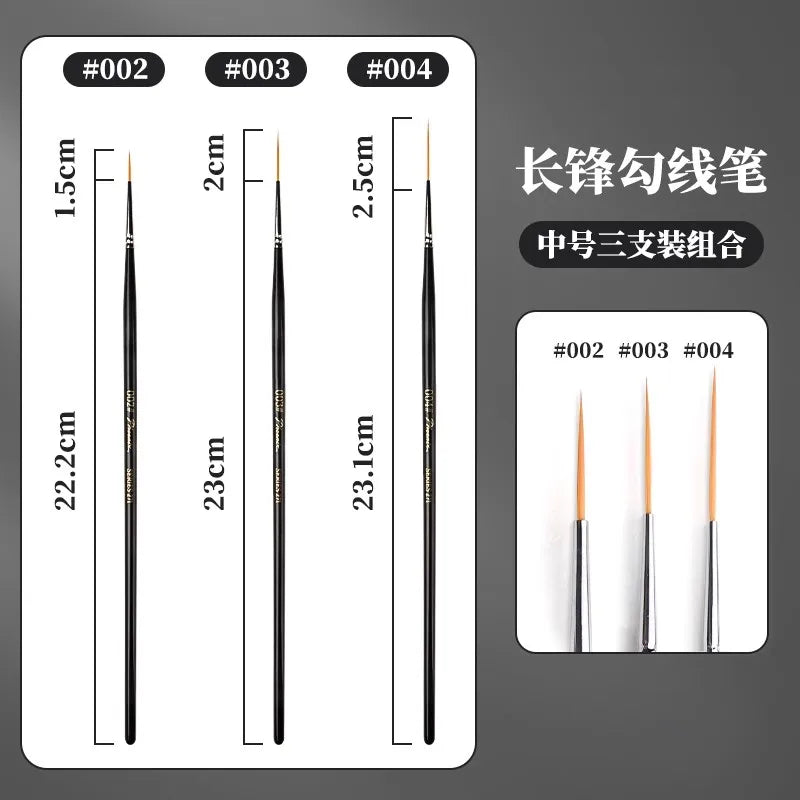 1/2/3/5pcs Rigger Artist Paint Brush Extra Long Fine Point Liner Tip for Scale Models Oil Watercolor Pin Striping
