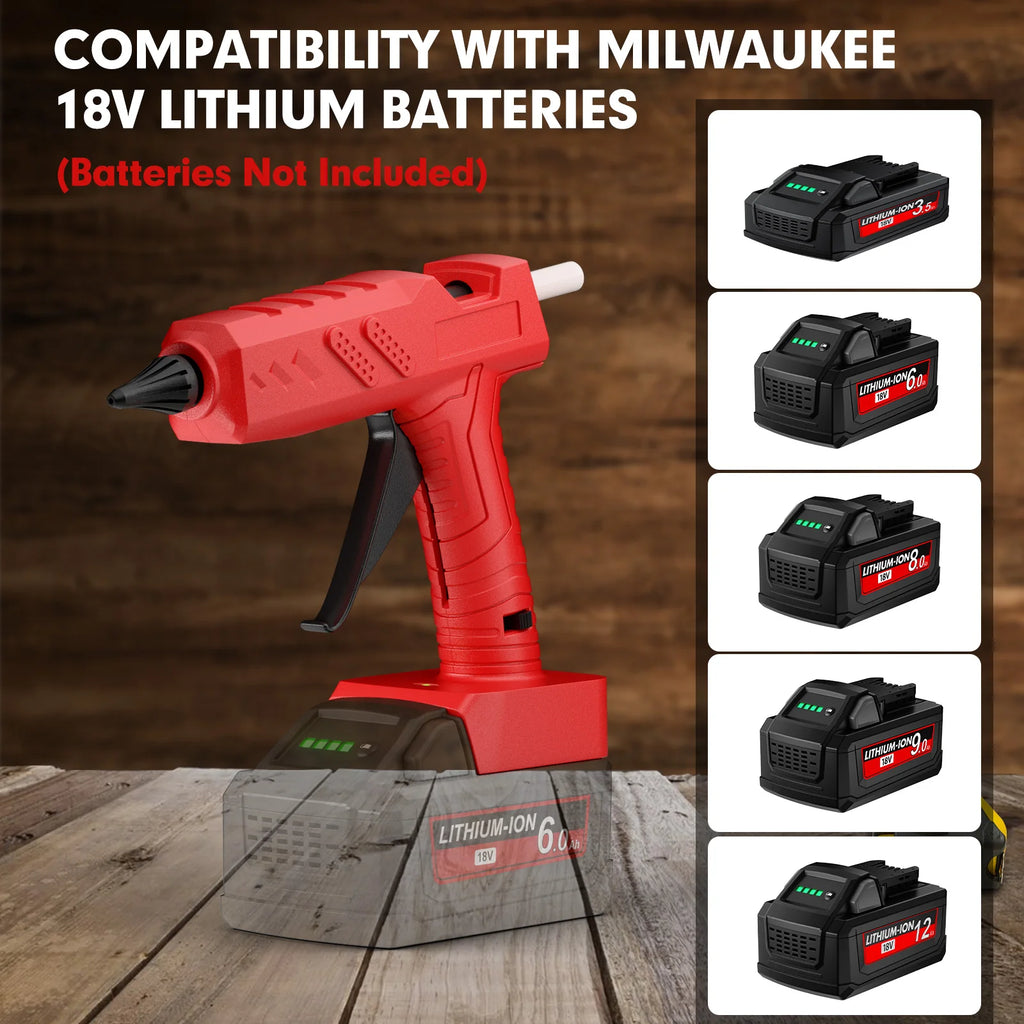 Electric Glue Gun For Milwaukee 18V Battery Hot Melt Welding With 10pcs For Crafts Decoration DIY Home