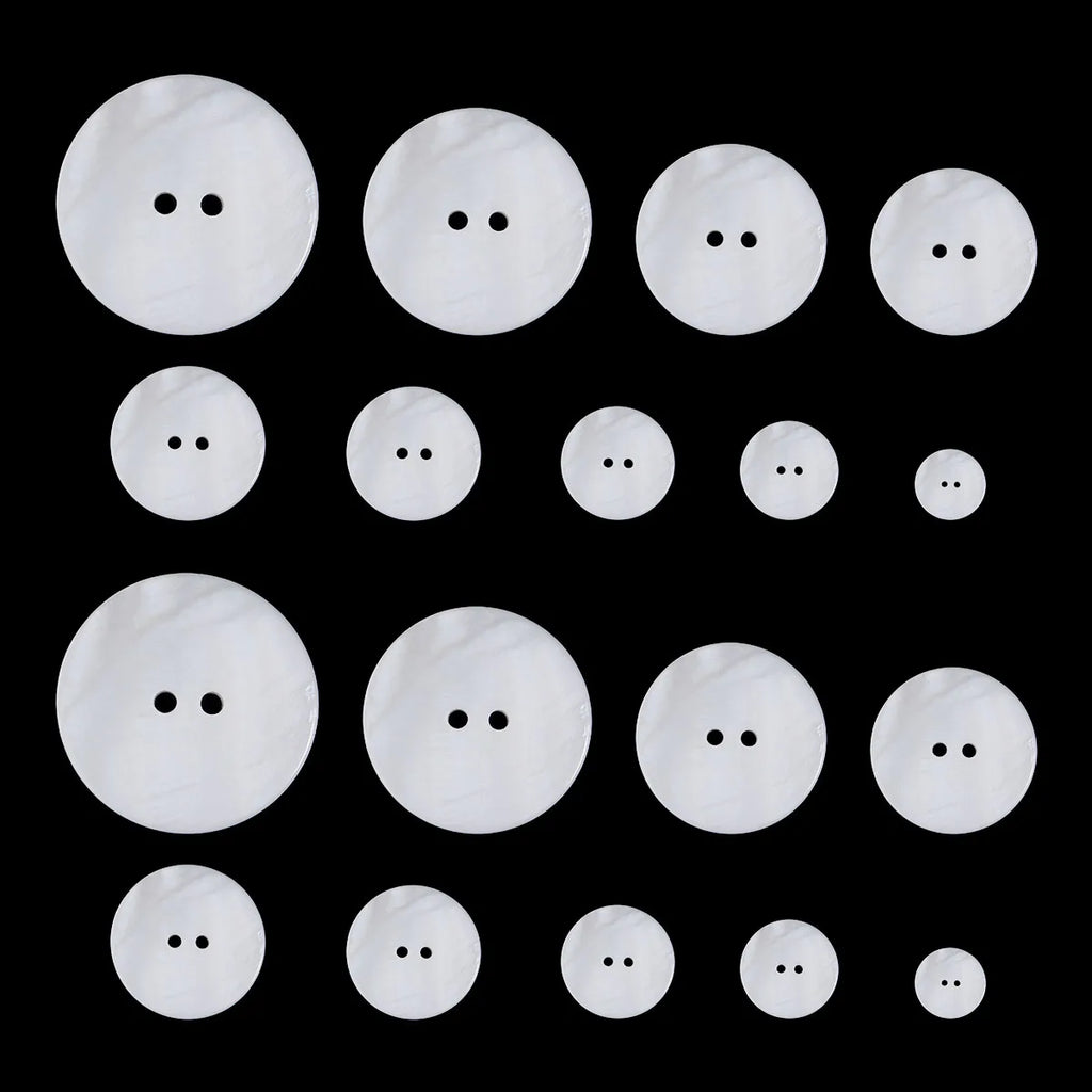 5-20Pcs 9-25mm White Natural Shell Buttons Round Shell Sewing Accessories For Clothing Shirt DIY Crafts Materials