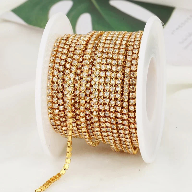 2mm SS6 Colorful Sew On Opal Rhinestone Cup Chain for DIY Craft