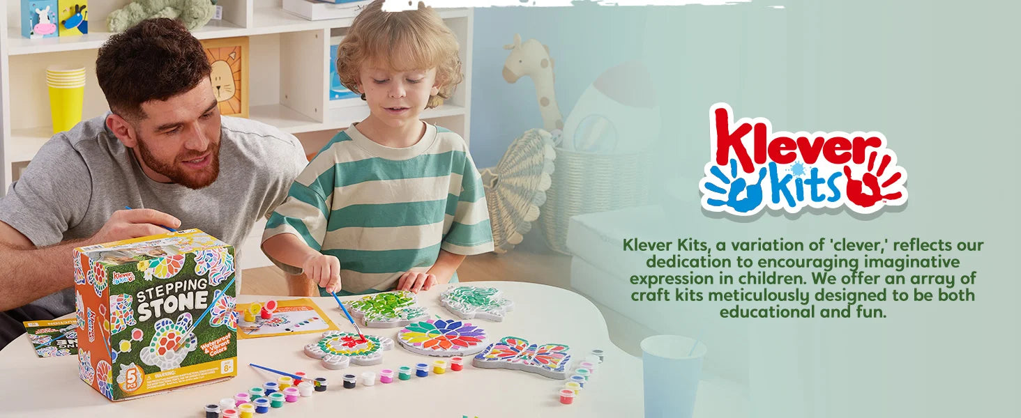 JOYFY Kids Stepping Stones Painting Kit Paint 5 Garden Stones Ceramic Garden Decor