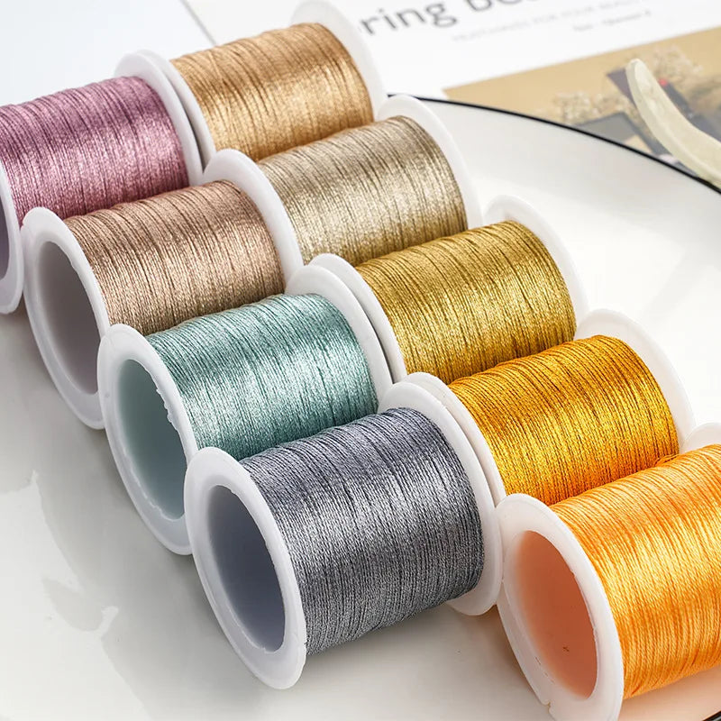 0.2mm/100m Nylon Rose Gold Silver Beading Thread for DIY Making Bracelet Necklace Macrame Craft Accessories