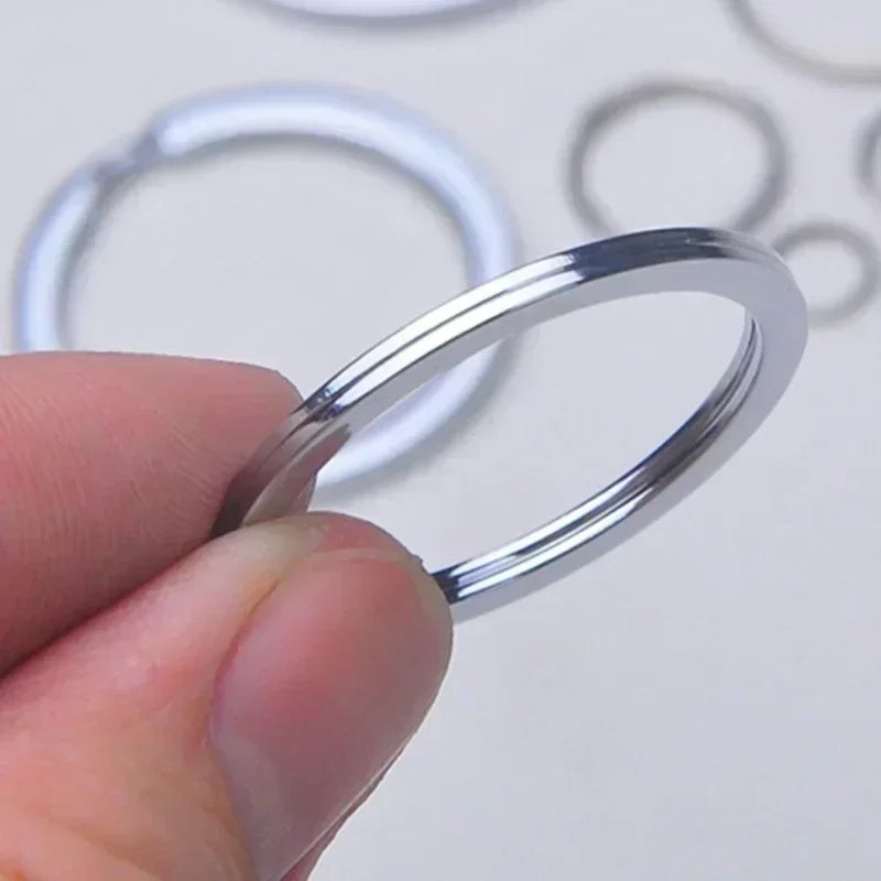 10-200pcs 25mm Stainless Steel Key Rings Line Split for Jewelry Making Polished Keychain DIY