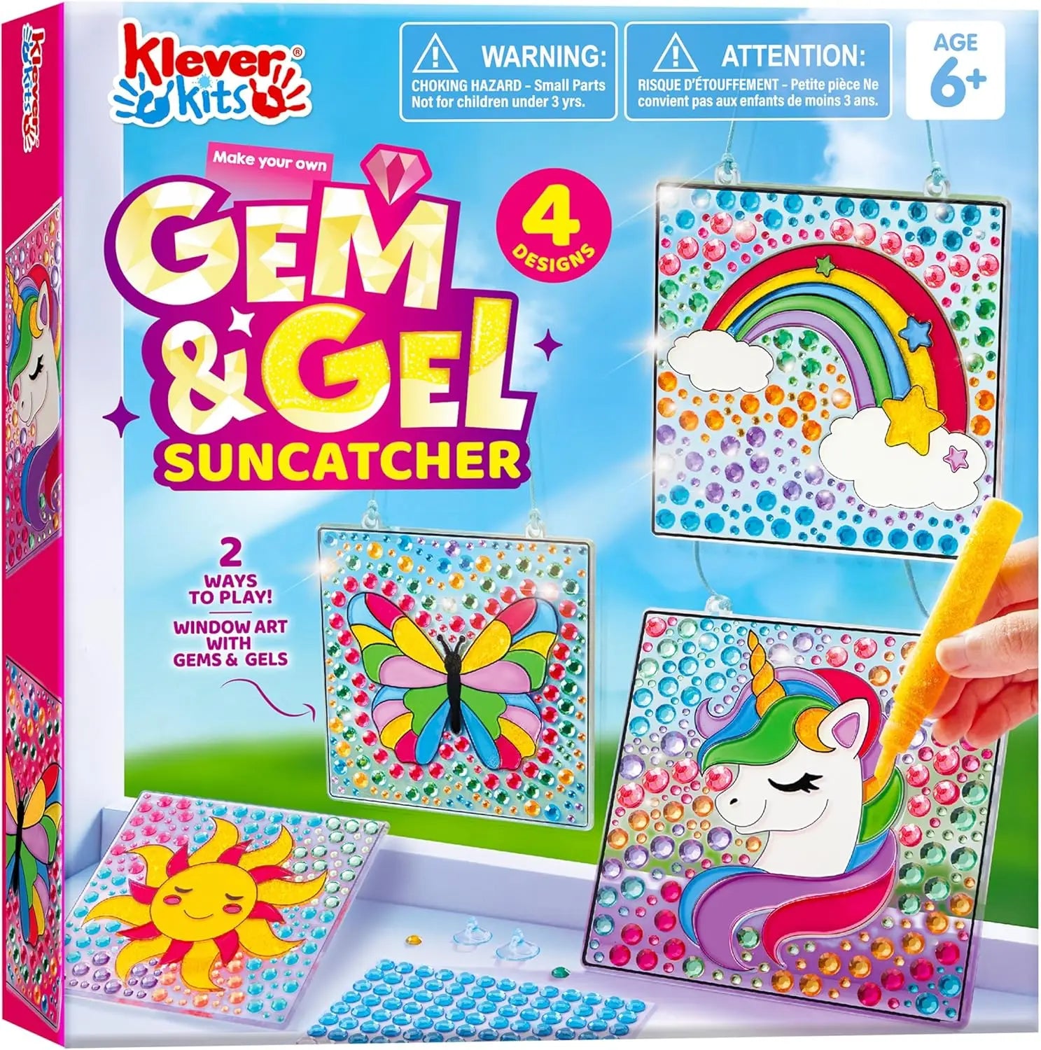 4PCS Window Art 2-in-1 Gems and Gels Arts & Crafts Toys for Kids