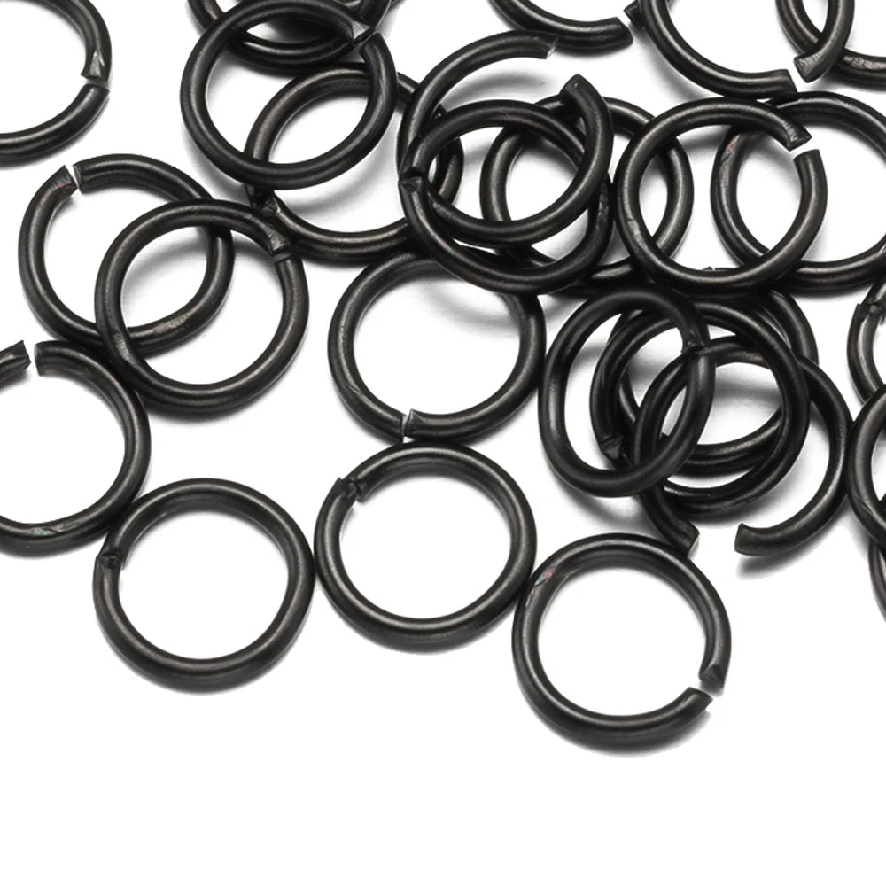 100-200pcs Stainless Steel Split Rings Black DIY Necklace Bracelet Making Jewelry